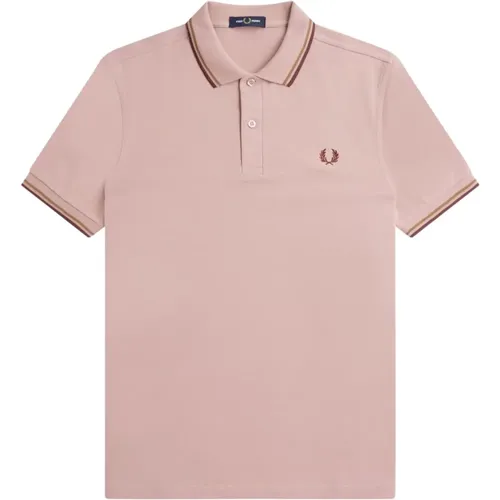 Klassisches Baumwoll-Polo mit Doppelstreifen , Herren, Größe: XL - Fred Perry - Modalova