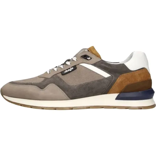 Taupe Wildleder Low Top Sneakers , Herren, Größe: 45 EU - Australian - Modalova