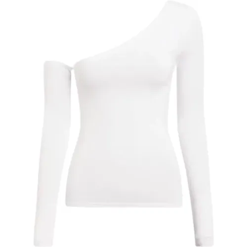 Modal Off Shoulder Langarm Top , Damen, Größe: M - Calvin Klein - Modalova