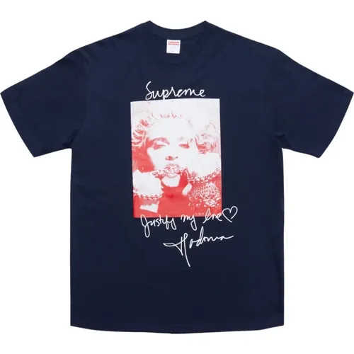 Limited Edition Madonna Tee Navy , male, Sizes: M, S, XL, L - Supreme - Modalova