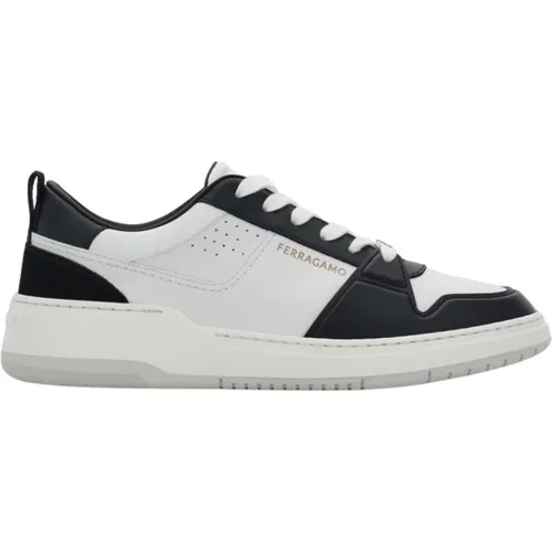 Schwarze Zweifarbige Sneakers , Herren, Größe: 39 1/2 EU - Salvatore Ferragamo - Modalova