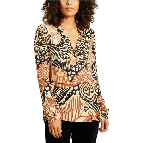 Carconne printed blouse , female, Sizes: S, XS - By Malene Birger - Modalova