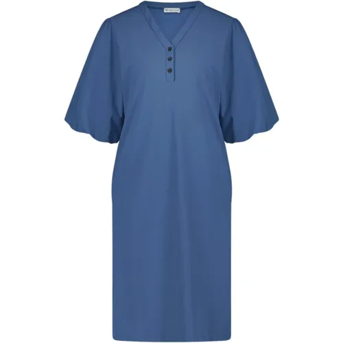 Elegantes Jerseykleid | Mittelblau , Damen, Größe: 2XS - Jane Lushka - Modalova