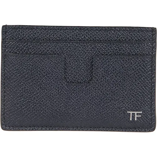 Logo Plaque Classic Credit Card Holder , male, Sizes: ONE SIZE - Tom Ford - Modalova