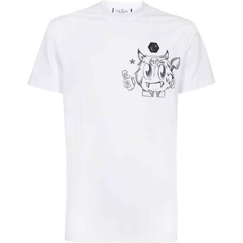 Logo Print Baumwoll T-Shirt , Herren, Größe: 2XL - Philipp Plein - Modalova