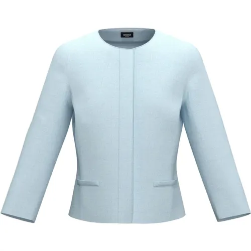 Klar Blauer Blazer Set Synthetische Jacke , Damen, Größe: M - Marella - Modalova