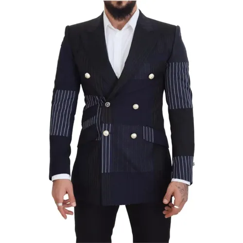 Marineblauer Woll-Doppelreiher-Blazer - Dolce & Gabbana - Modalova