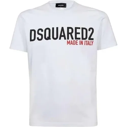 Weiße Cool Fit T-Shirt , Herren, Größe: 2XL - Dsquared2 - Modalova
