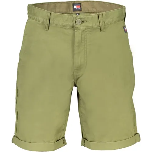 Grüne Herren Shorts Slim Fit Bestickt , Herren, Größe: W28 - Tommy Hilfiger - Modalova