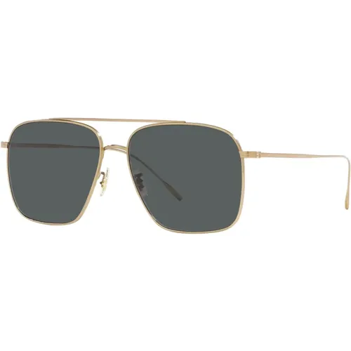 Gold/Midnight Sunglasses Dresner OV 1320St , unisex, Sizes: 56 MM - Oliver Peoples - Modalova