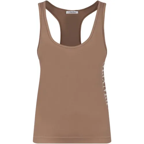 Logo Print Sleeveless Top , female, Sizes: M/L, S/M - Max Mara - Modalova