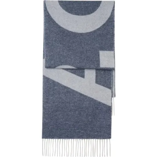 Slate Wool Scarf with Fringes , unisex, Sizes: ONE SIZE - A.p.c. - Modalova