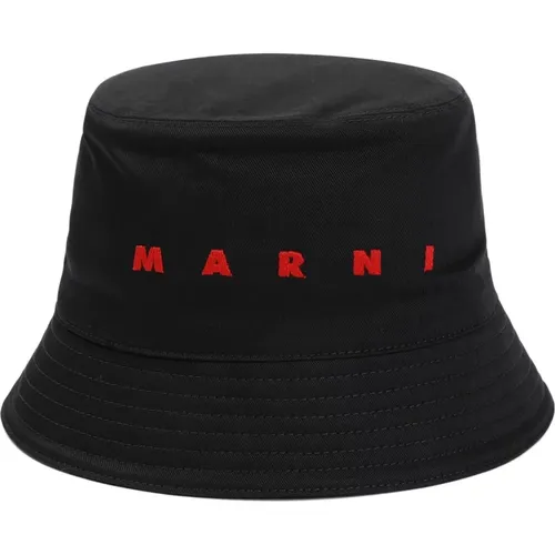 Cotton Bucket Hat , male, Sizes: M - Marni - Modalova