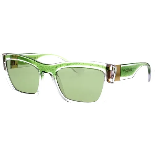 Grüne Glitzer Rahmen Sonnenbrille - Dolce & Gabbana - Modalova