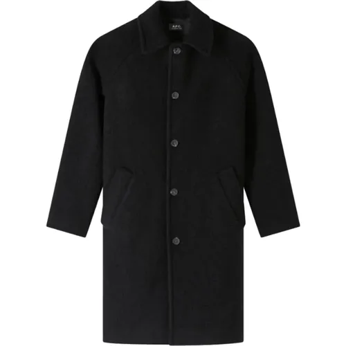 Gaston Schwarzer Mantel , Herren, Größe: XS - A.P.C. - Modalova