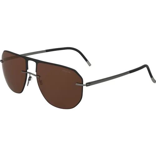 Accent Shades Sunglasses /Dark Brown , male, Sizes: ONE SIZE - Silhouette - Modalova