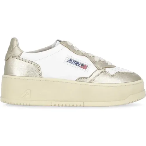 Leather Sneakers with Perforated Details , female, Sizes: 7 UK, 8 UK - Autry - Modalova