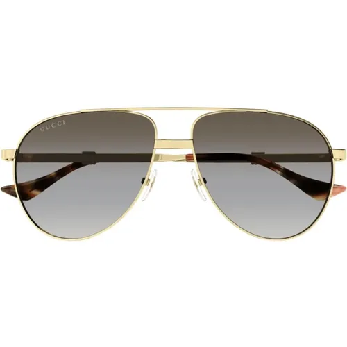 Metallic Aviator Sunglasses with Degraded Lenses , unisex, Sizes: 59 MM - Gucci - Modalova