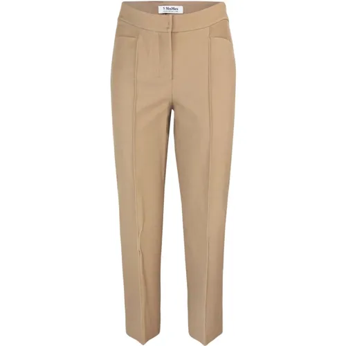 Slim Fit Cotton Hosen , Damen, Größe: S - Max Mara Studio - Modalova