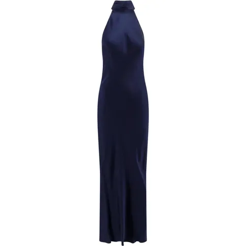 Blaues ärmelloses Kleid mit offenem Rücken - Semicouture - Modalova