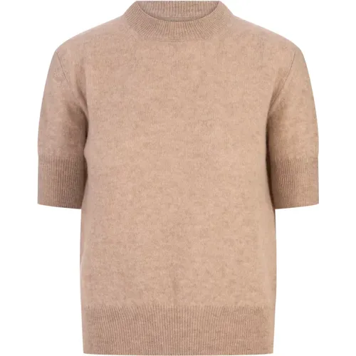 Kaschmir Kurzarm Pullover Braun , Damen, Größe: S - Ermanno Scervino - Modalova