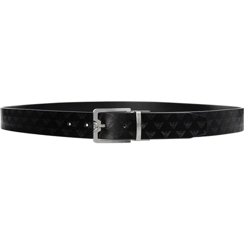 Elegant Leather Belt Reversible Design , male, Sizes: ONE SIZE - Emporio Armani - Modalova