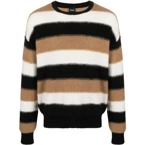 Striped Crew Neck Sweater Maximos , male, Sizes: S, L - Boss - Modalova