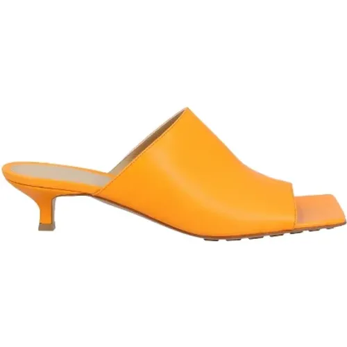 Luxury Leather Stretch Mule Sandals , female, Sizes: 4 1/2 UK - Bottega Veneta Vintage - Modalova