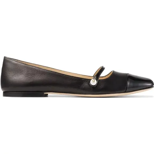 Schwarze flache Schuhe mit eckiger Spitze - Jimmy Choo - Modalova