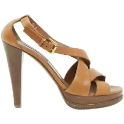 Pre-owned Leather sandals , female, Sizes: 6 1/2 UK - Ralph Lauren Pre-owned - Modalova
