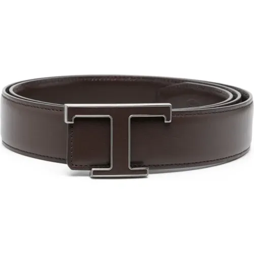 Leather Belt with Metal Buckle , male, Sizes: 95 CM - TOD'S - Modalova