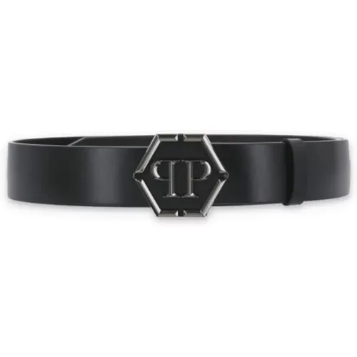 Leather Belt with Metal Hexagon Buckle , male, Sizes: 105 CM, 95 CM, 90 CM, 110 CM, 100 CM - Philipp Plein - Modalova