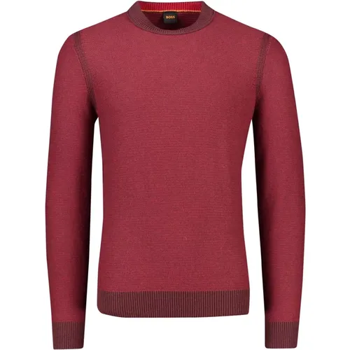 Roter Merinowollpullover , Herren, Größe: 2XL - Hugo Boss - Modalova