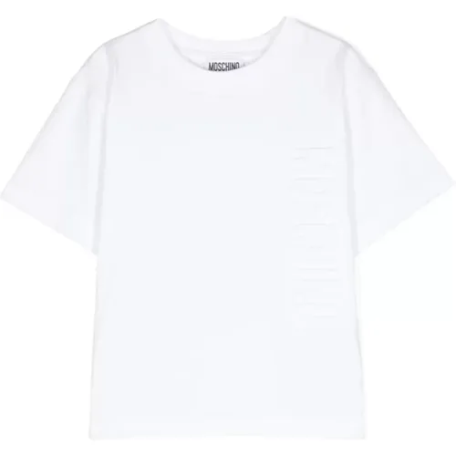 Weiße Jersey Logo T-shirts Polos - Moschino - Modalova