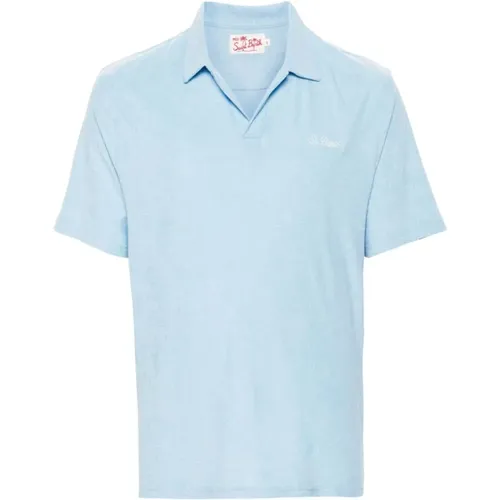 Hellblaues Polo Shirt , Herren, Größe: L - MC2 Saint Barth - Modalova
