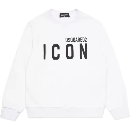 Sweatshirt mit kontrastierendem Logo,Weiße Pullover für Männer - Dsquared2 - Modalova
