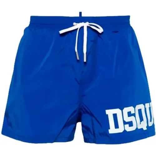 Blaue Boxer-Badehose - Midi-Stil , Herren, Größe: 2XL - Dsquared2 - Modalova