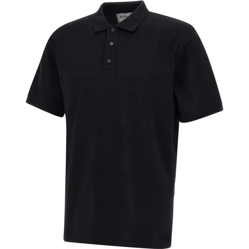 Schwarzes Polo T-Shirt mit Logo für Herren - Iceberg - Modalova