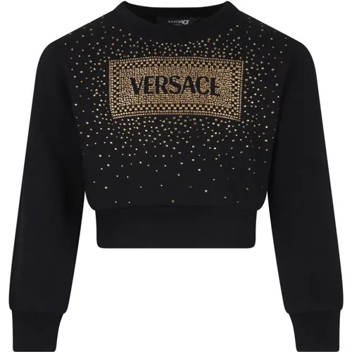 Schwarzer Vintage-Logo-Sweatshirt - Versace - Modalova