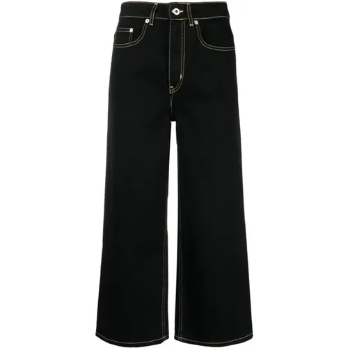 Schwarze Cropped Jeans für Frauen , Damen, Größe: W28 - Kenzo - Modalova