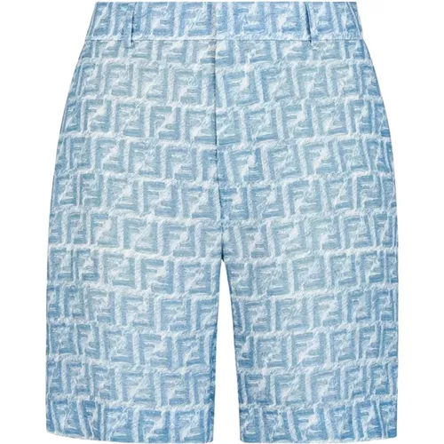 Bermuda-Shorts mit Fransen-Effekt und Gürtelschlaufen - Fendi - Modalova