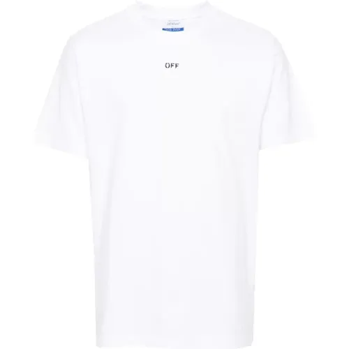 Off , Logo Print Crew Neck T-shirt , male, Sizes: S - Off White - Modalova