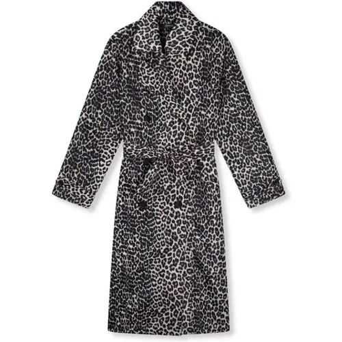 Leopard Print Trenchcoat , Damen, Größe: S - Refined Department - Modalova