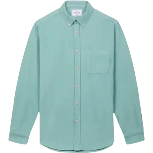 Lobo Turquoise Corduroy Shirt , male, Sizes: S - Portuguese Flannel - Modalova