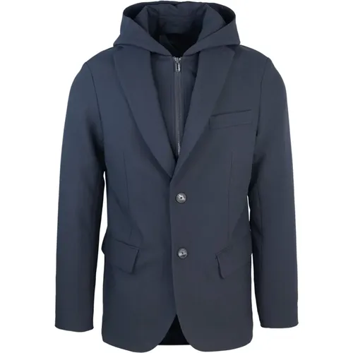 Blazer with Reversible Collar , male, Sizes: 2XL, XL, L, 3XL, M - Emporio Armani - Modalova