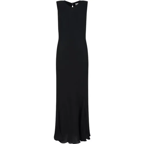 Schwarzes Flared Midi Kleid , Damen, Größe: 2XS - Calvin Klein - Modalova