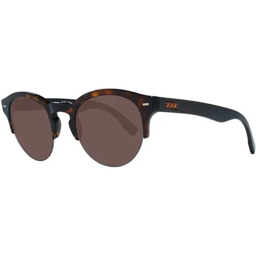 Braune Herren-Sonnenbrille Rundes Modell - Ermenegildo Zegna - Modalova