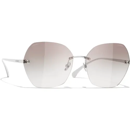 Ikonoische Sonnenbrille mit braunen Verlaufsgläsern - Chanel - Modalova