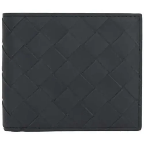 Grey Intrecciato Leather Bi-fold Wallet , male, Sizes: ONE SIZE - Bottega Veneta - Modalova