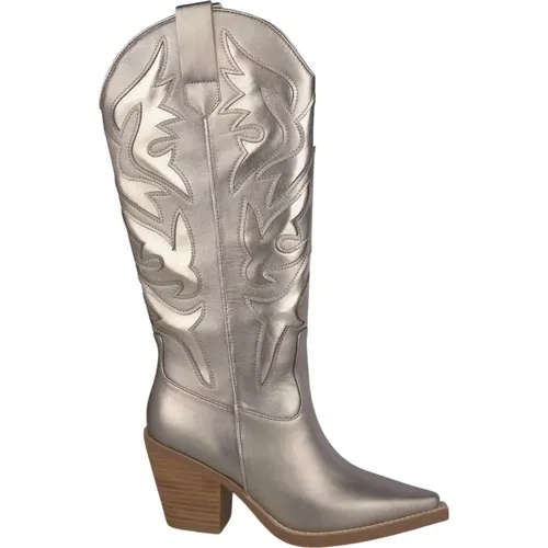 Pointed Toe Leather Cowboy Boots , female, Sizes: 3 UK - Alma en Pena - Modalova